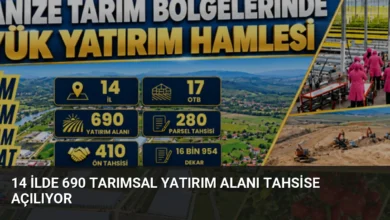 14 İlde 690 Tarımsal Yatırım Alanı Tahsise Açılıyor