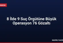 8 İlde 9 Suç Örgütüne Büyük Operasyon 76 Gözaltı