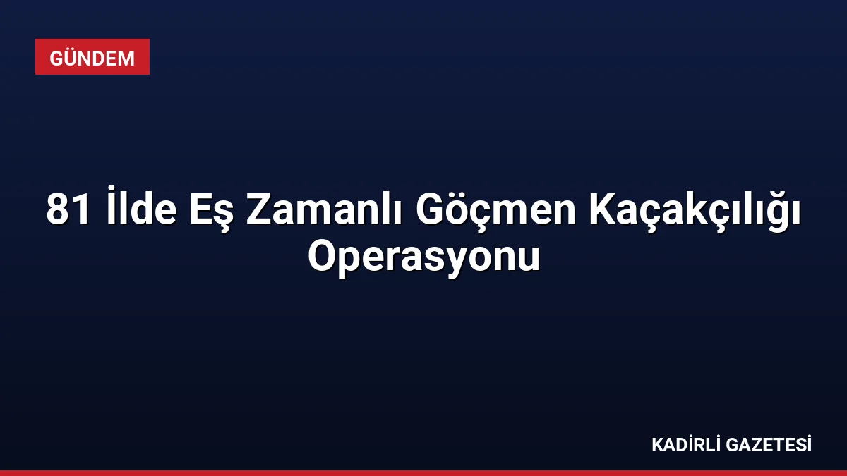 81 İlde Eş Zamanlı Göçmen Kaçakçılığı Operasyonu