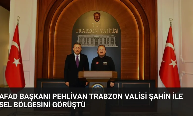 AFAD Başkanı Pehlivan Trabzon Valisi Şahin ile Sel Bölgesini Görüştü