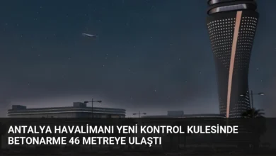 Antalya Havalimanı Yeni Kontrol Kulesinde Betonarme 46 Metreye Ulaştı