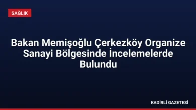 Bakan Memişoğlu Çerkezköy Organize Sanayi Bölgesinde İncelemelerde Bulundu