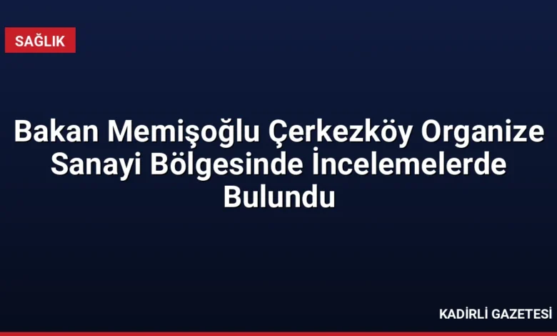 Bakan Memişoğlu Çerkezköy Organize Sanayi Bölgesinde İncelemelerde Bulundu