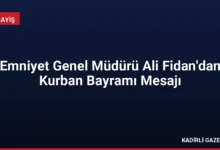 Emniyet Genel Müdürü Ali Fidan'dan Kurban Bayramı Mesajı