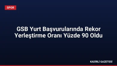 GSB Yurt Başvurularında Rekor Yerleştirme Oranı Yüzde 90 Oldu