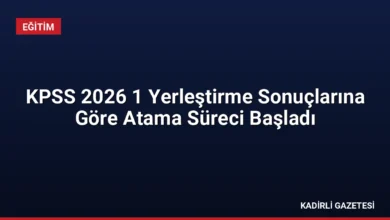 KPSS 2026 1 Yerleştirme Sonuçlarına Göre Atama Süreci Başladı