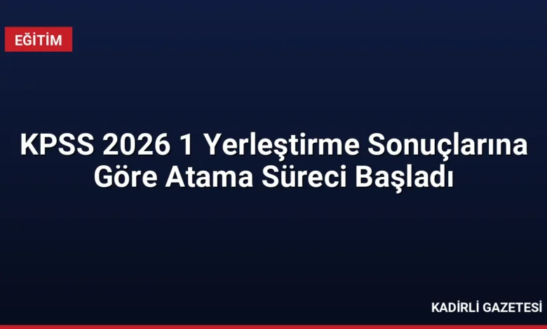 KPSS 2026 1 Yerleştirme Sonuçlarına Göre Atama Süreci Başladı