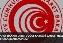 Ticaret Bakanı Ömer Bolat Kayseri sanayi hedefi için rakamları açıkladı