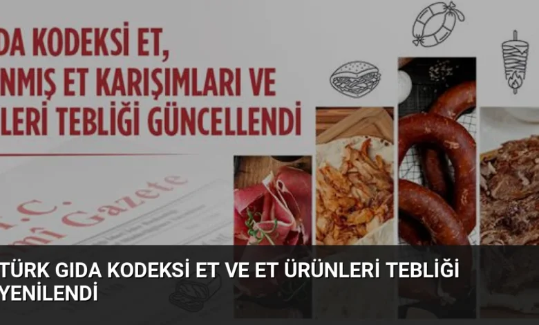 Türk Gıda Kodeksi Et ve Et Ürünleri Tebliği Yenilendi