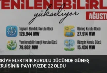 Türkiye Elektrik Kurulu Gücünde Güneş Enerjisinin Payı Yüzde 22 Oldu