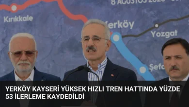 Yerköy Kayseri Yüksek Hızlı Tren Hattında Yüzde 53 İlerleme Kaydedildi