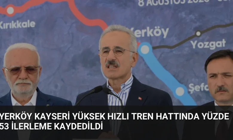 Yerköy Kayseri Yüksek Hızlı Tren Hattında Yüzde 53 İlerleme Kaydedildi
