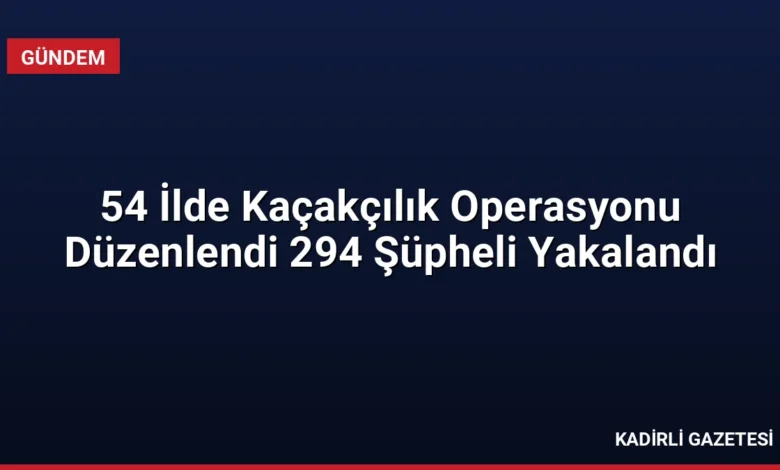 54 İlde Kaçakçılık Operasyonu Düzenlendi 294 Şüpheli Yakalandı