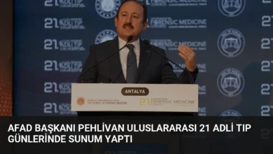 AFAD Başkanı Pehlivan Uluslararası 21 Adli Tıp Günlerinde Sunum Yaptı