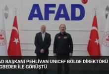 AFAD Başkanı Pehlivan UNICEF Bölge Direktörü Beigbeder ile Görüştü