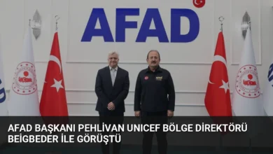 AFAD Başkanı Pehlivan UNICEF Bölge Direktörü Beigbeder ile Görüştü