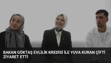 Bakan Göktaş evlilik kredisi ile yuva kuran çifti ziyaret etti