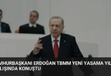 Cumhurbaşkanı Erdoğan TBMM yeni yasama yılı açılışında konuştu