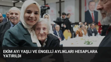 Ekim Ayı Yaşlı ve Engelli Aylıkları Hesaplara Yatırıldı