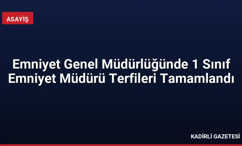 Emniyet Genel Müdürlüğünde 1 Sınıf Emniyet Müdürü Terfileri Tamamlandı