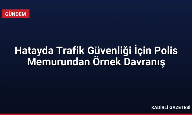 Hatayda Trafik Güvenliği İçin Polis Memurundan Örnek Davranış