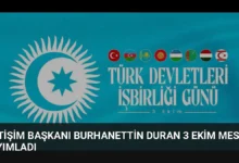 İletişim Başkanı Burhanettin Duran 3 Ekim mesajı yayımladı
