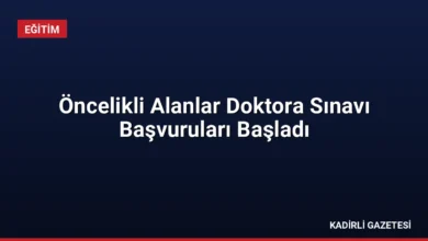 Öncelikli Alanlar Doktora Sınavı Başvuruları Başladı