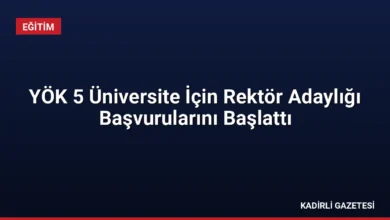 YÖK 5 Üniversite İçin Rektör Adaylığı Başvurularını Başlattı